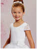 Cap Sleeves Lace Tulle Heart-shaped Back Flower Girl Dress